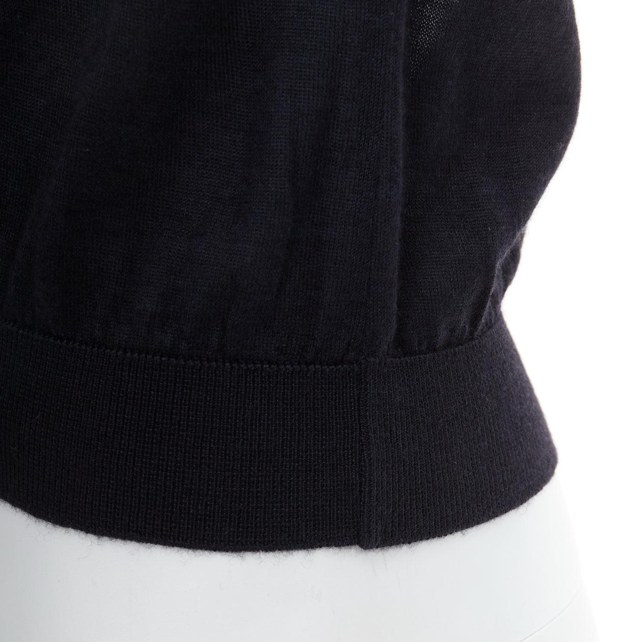 GIAMBATTISTA VALLI black cashmere silk floral sheer lace panel sweater IT38 XS For Sale 3
