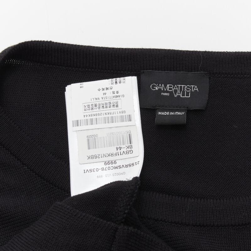 GIAMBATTISTA VALLI black dolman sleeve pearl fringe sweater top IT44 M For Sale 3