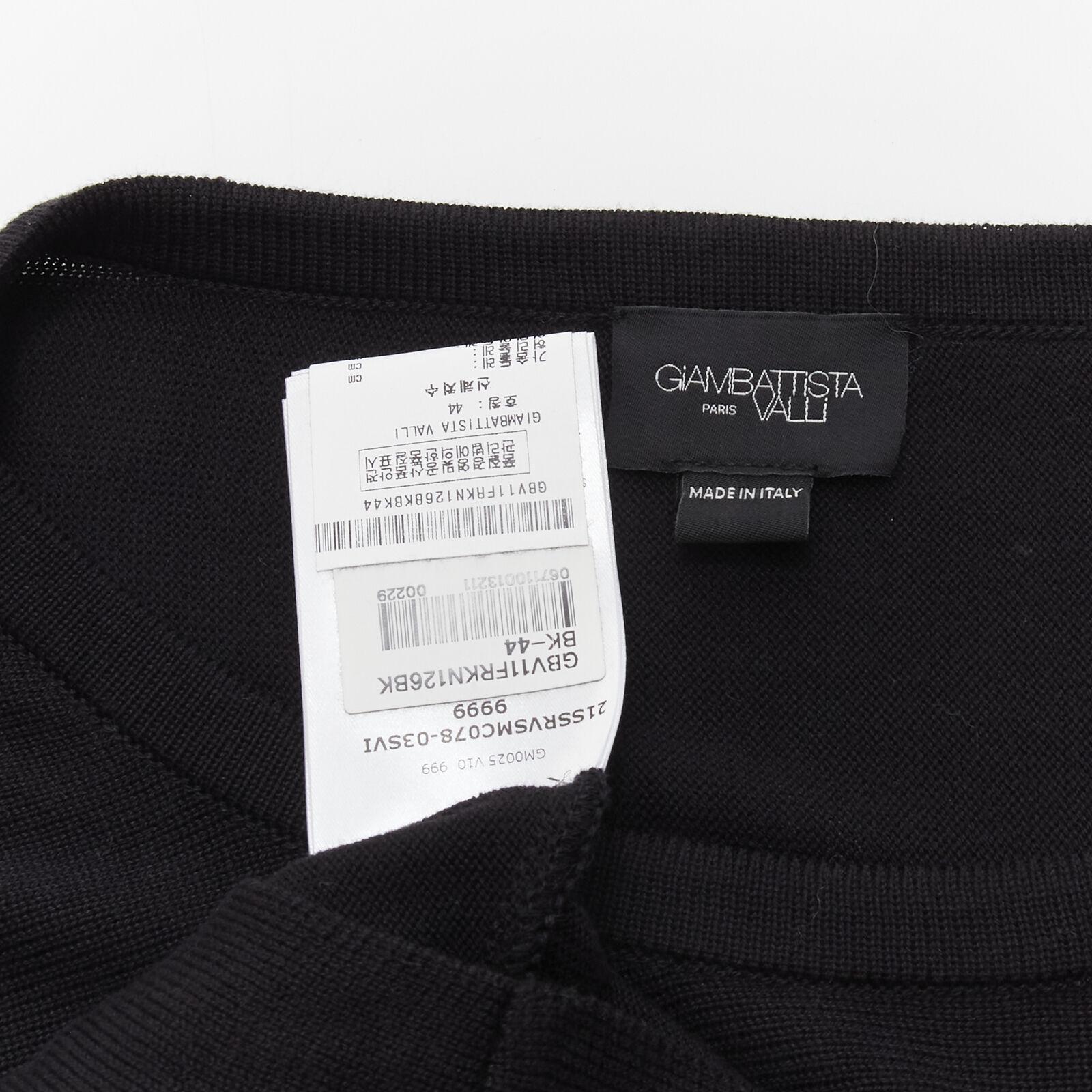 GIAMBATTISTA VALLI black dolman sleeve pearl fringe sweater top IT44 M For Sale 2