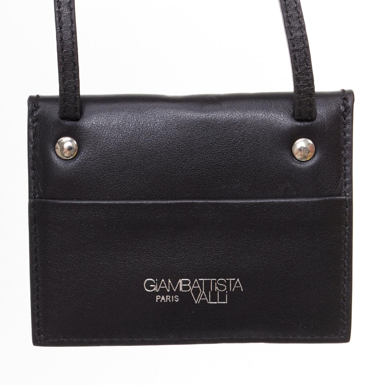 Giambattista Valli collana mini busta in pelle nera in vendita 3