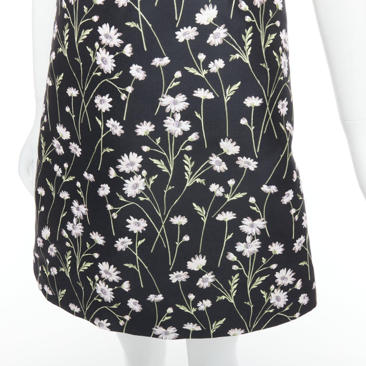 GIAMBATTISTA VALLI black pink floral lace bodice dress IT40 XS Kate Mara For Sale 2