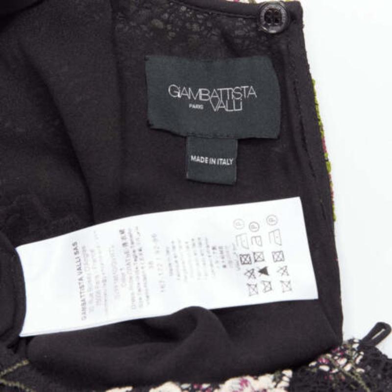 GIAMBATTISTA VALLI black pink floral lace cape back belt tie dress IT38 XS For Sale 3