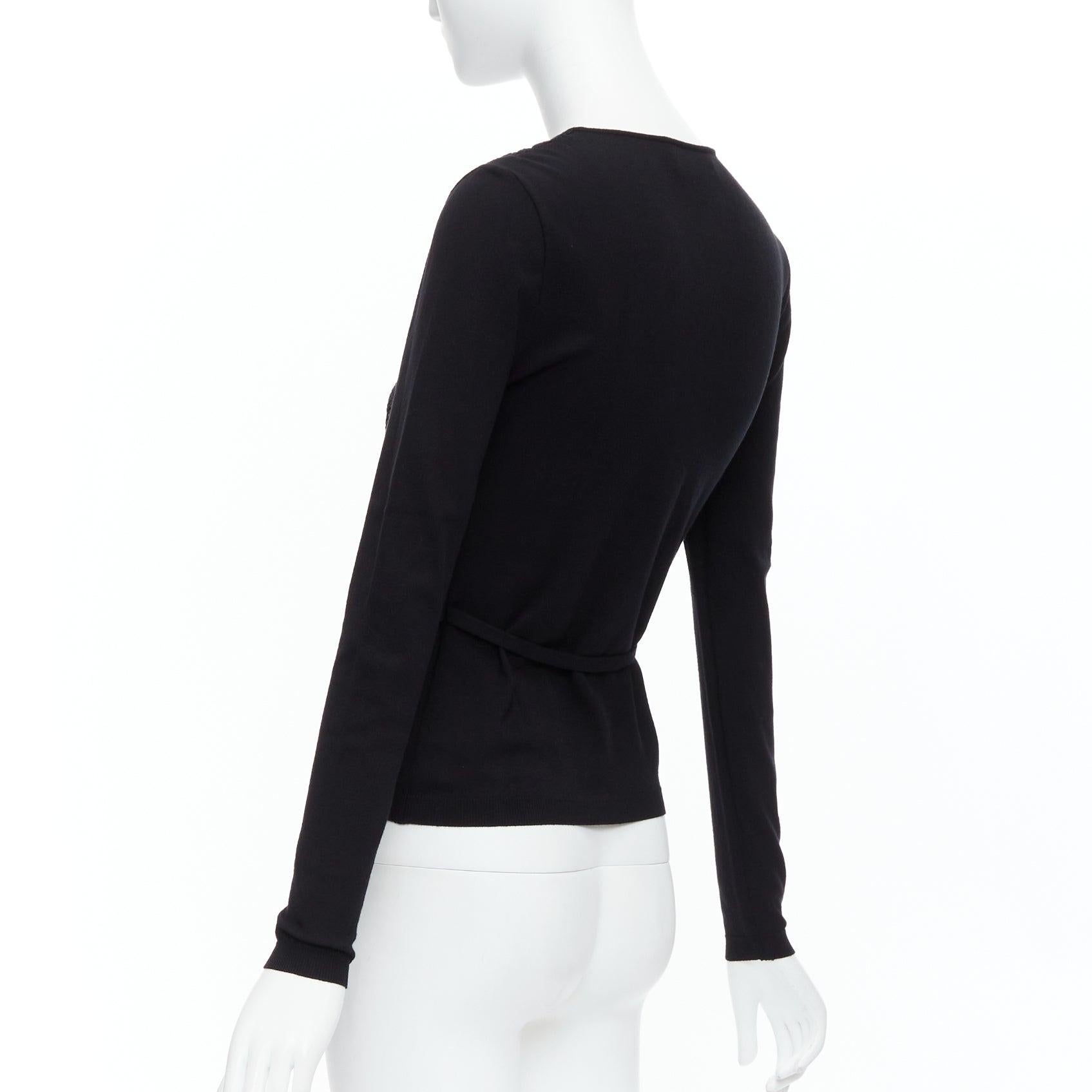 GIAMBATTISTA VALLI black pink overlay bow detail lace sweater XXS For Sale 1