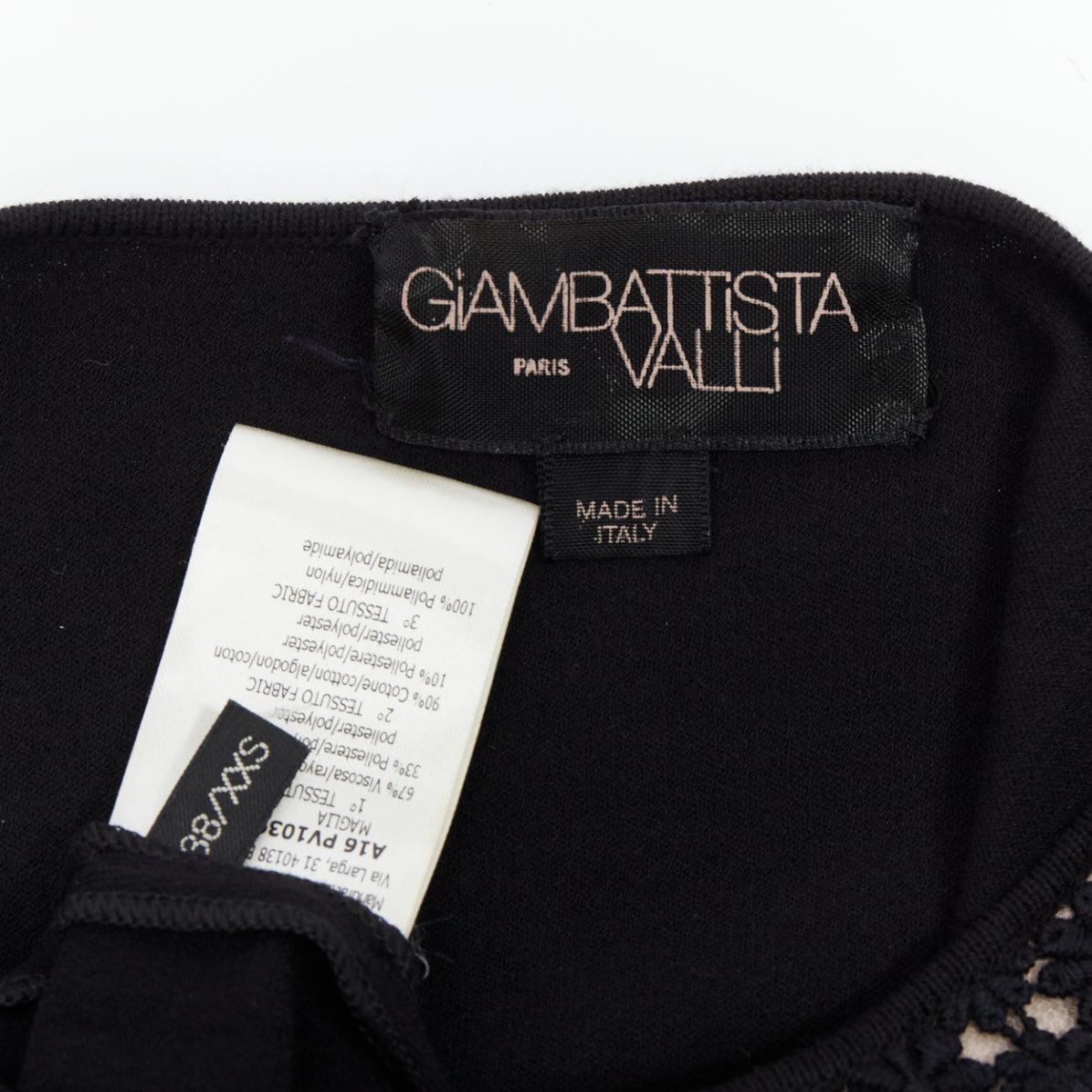 GIAMBATTISTA VALLI black pink overlay bow detail lace sweater XXS For Sale 3