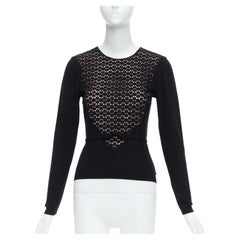 GIAMBATTISTA VALLI noir rose superposé pull en dentelle avec nœud XXS