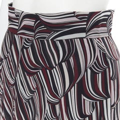 GIAMBATTISTA VALLI black red tropical pattern 100% silk midi skirt IT38 XS