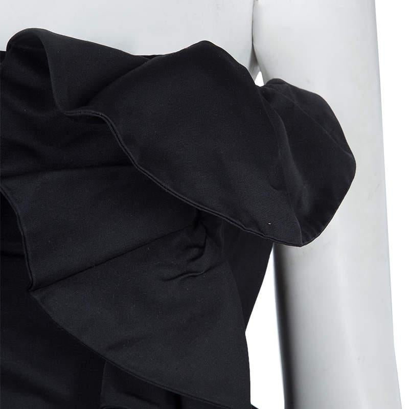 Women's Giambattista Valli Black Ruffle Dress XXS For Sale