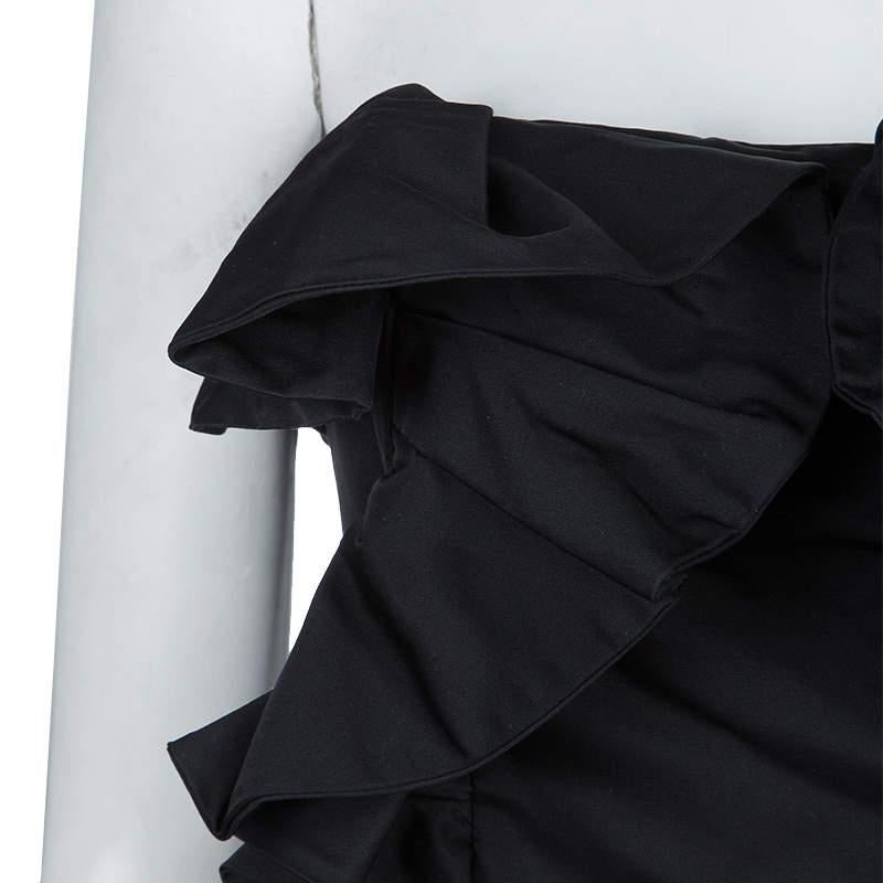 Giambattista Valli Black Ruffle Dress XXS For Sale 1
