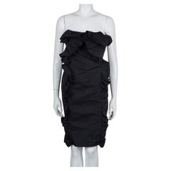Giambattista Valli Black Ruffle Dress XXS