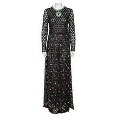 Giambattista Valli Black Sequin & Stud Embellished Tulle Evening Gown S