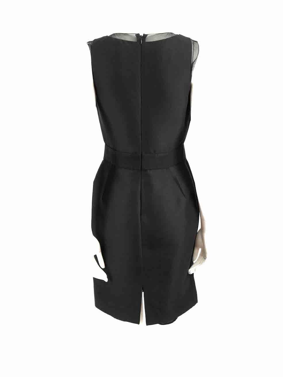 Giambattista Valli Black Sheer Panel Neck Dress Size M In Excellent Condition For Sale In London, GB