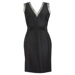 Giambattista Valli Black Sheer Panel Neck Dress Size M