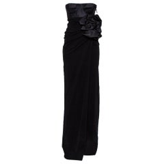Giambattista Valli: schwarzes Wickelkleid aus Seide mit drapiertem Bustier-Detail, S