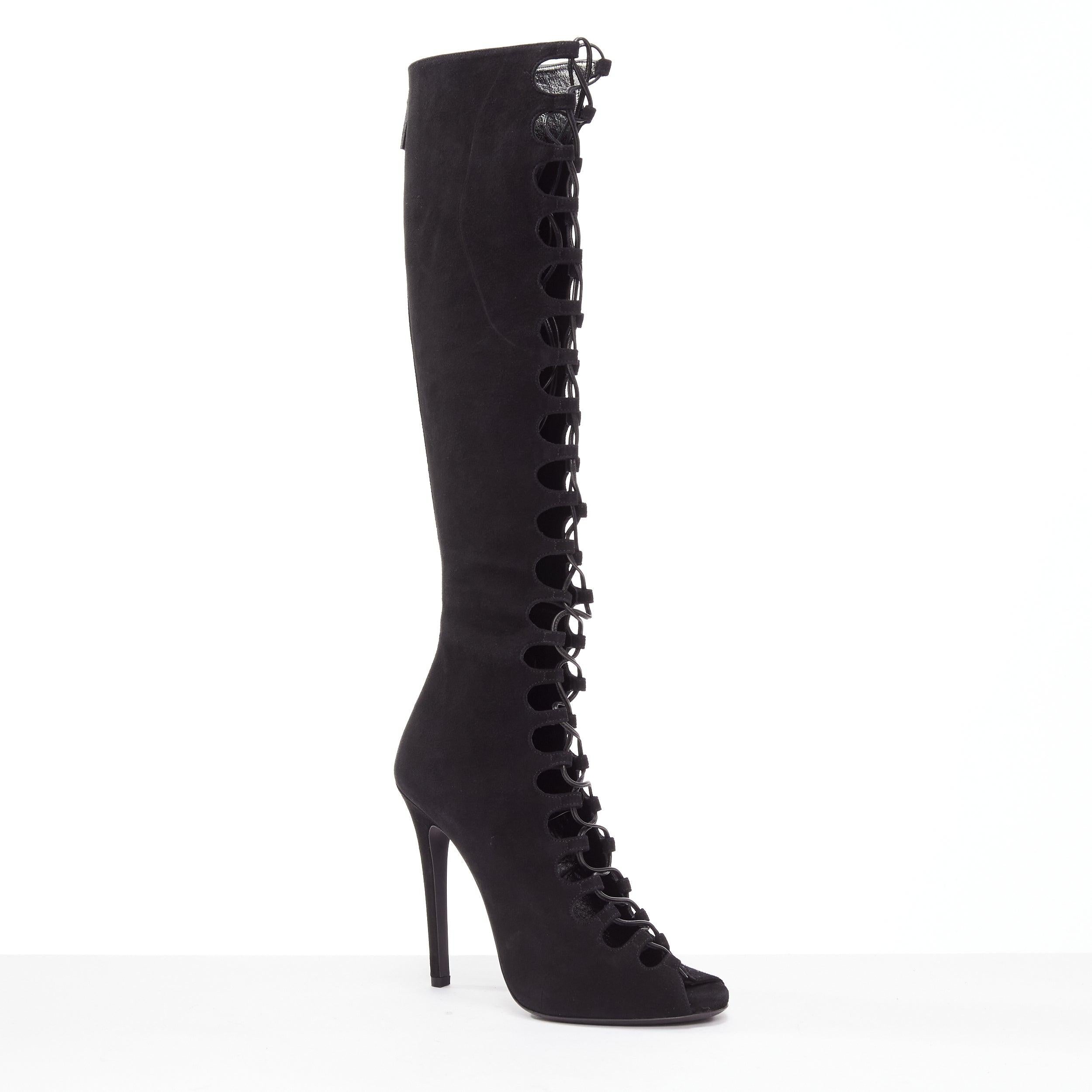 GIAMBATTISTA VALLI black suede leather criss cross lace up front boots EU38
Reference: LNKO/A02379
Brand: Giambattista Valli
Material: Leather
Color: Black
Pattern: Solid
Closure: Zip
Lining: Black Leather
Extra Details: Back zip up.
Made in: