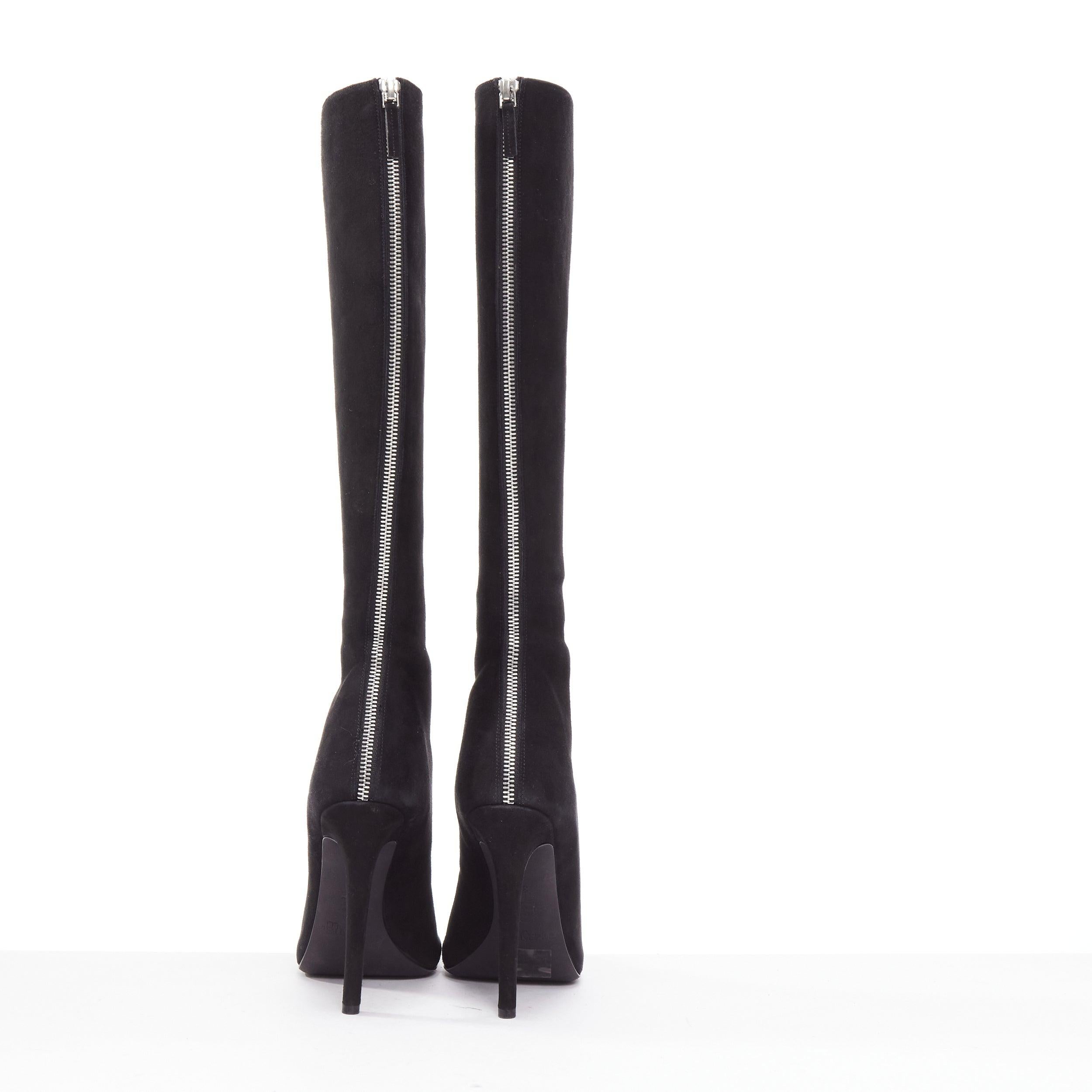 Women's GIAMBATTISTA VALLI black suede leather criss cross lace up front boots EU38 For Sale