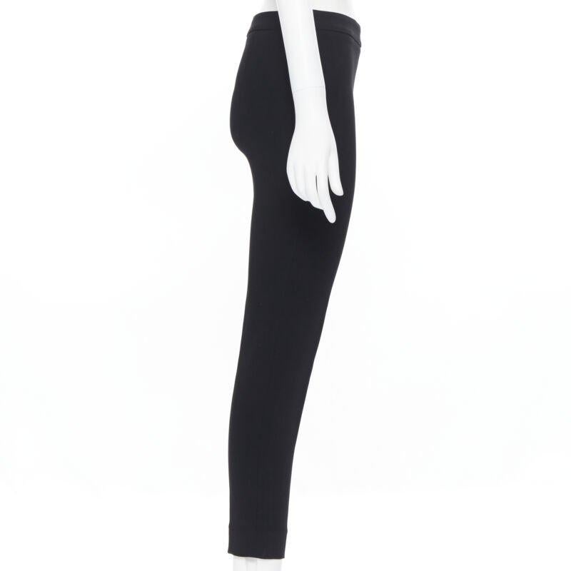 GIAMBATTISTA VALLI black viscose wool blend zipped hem slim trousers XXS 26