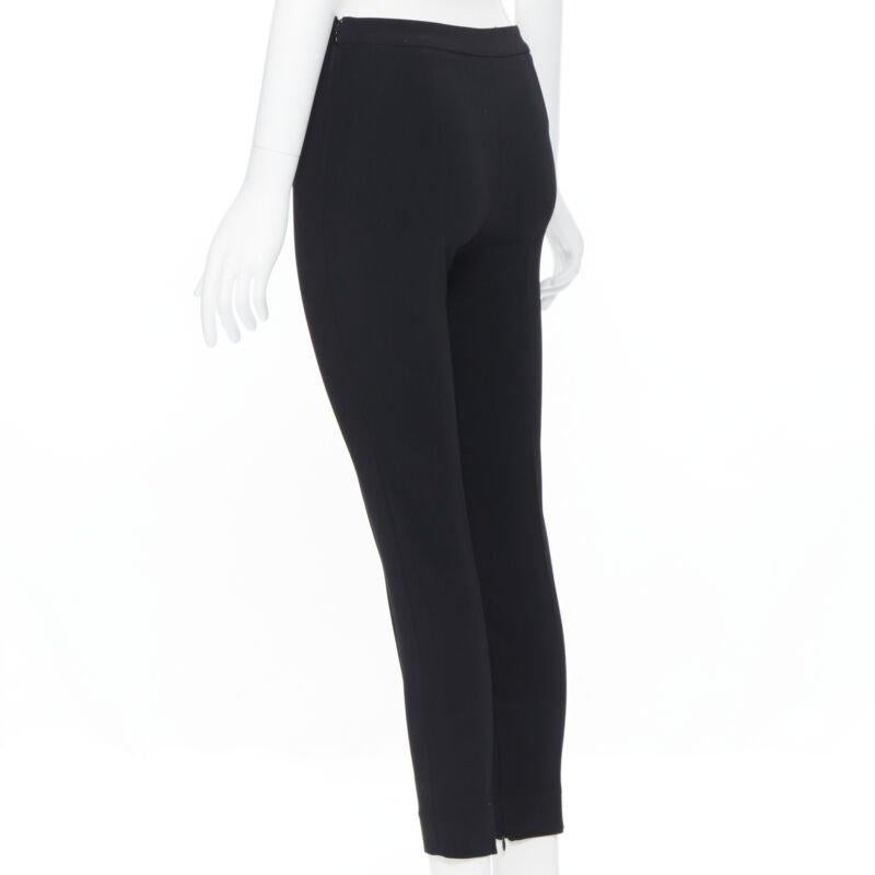 GIAMBATTISTA VALLI black viscose wool blend zipped hem slim trousers XXS 26