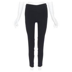 GIAMBATTISTA VALLI black viscose wool blend zipped hem slim trousers XXS 26"