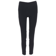 GIAMBATTISTA VALLI schwarze Viskose-Wollmischung schlanke Hose mit Reißverschluss XXS 26"