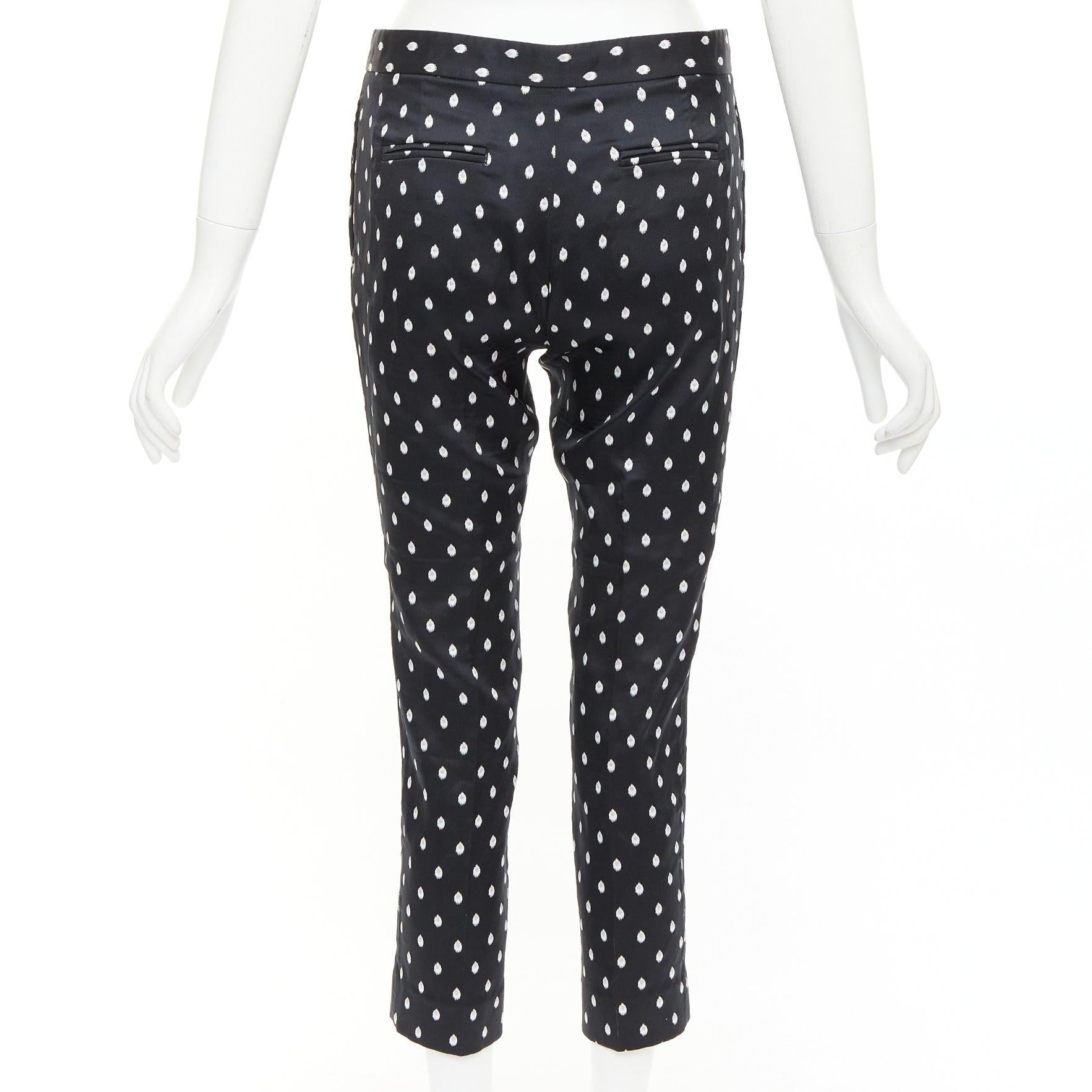 Women's GIAMBATTISTA VALLI black white dot brocade tapered crop pants IT40 XS For Sale