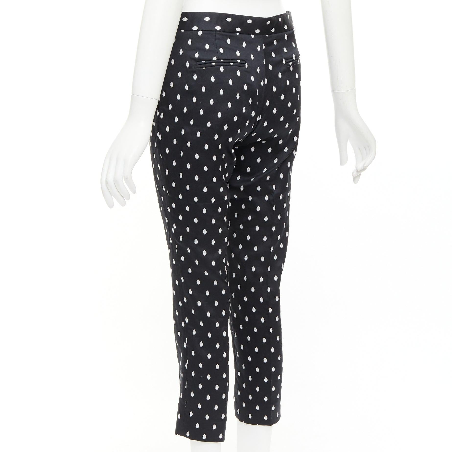 GIAMBATTISTA VALLI black white dot brocade tapered crop pants IT40 XS For Sale 1