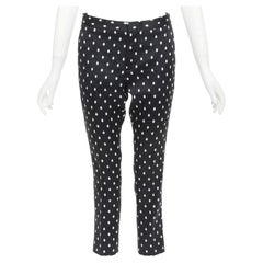 GIAMBATTISTA VALLI black white dot brocade tapered crop pants IT40 XS