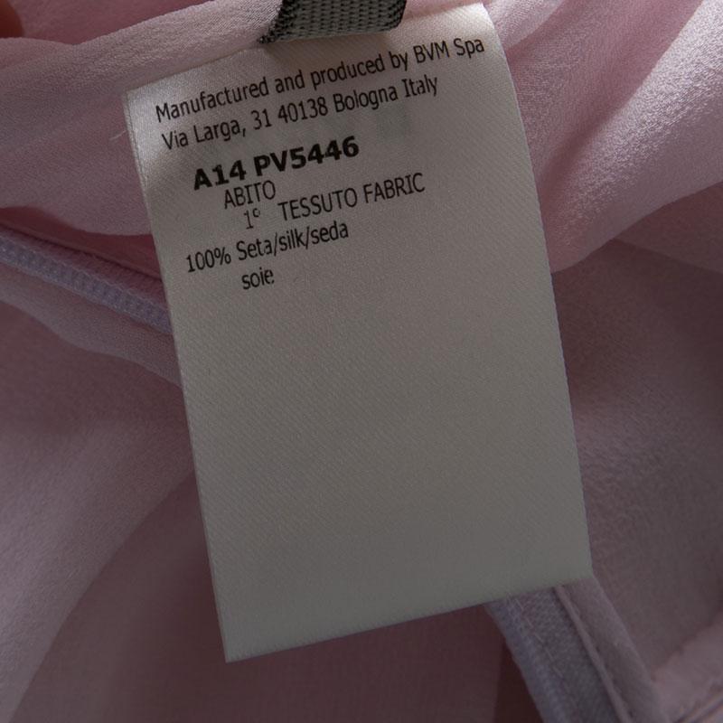 Giambattista Valli Blush Pink Silk Chiffon Sleeveless Maxi Dress M 2