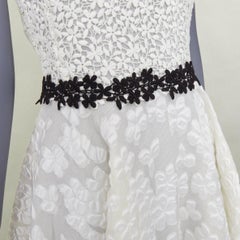 GIAMBATTISTA VALLI cloque lace bodice sleeveless skater bridal dress IT40 S