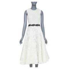 GIAMBATTISTA VALLI cloque lace bodice sleeveless skater bridal dress IT40 S