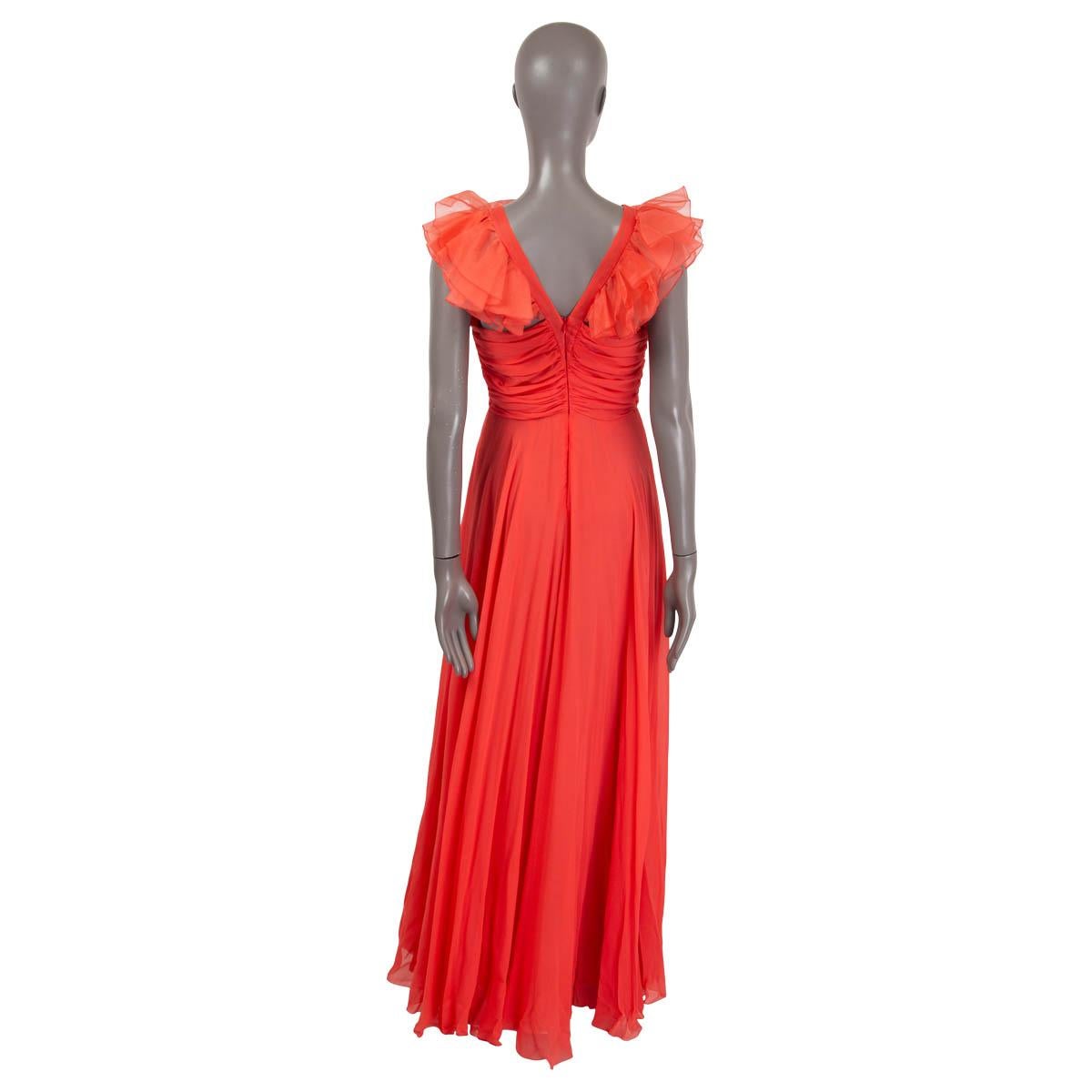 georgette ruffled caftan gown