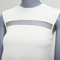 GIAMBATTISTA VALLI cream cotton sheer panel peplum top IT38 XXS