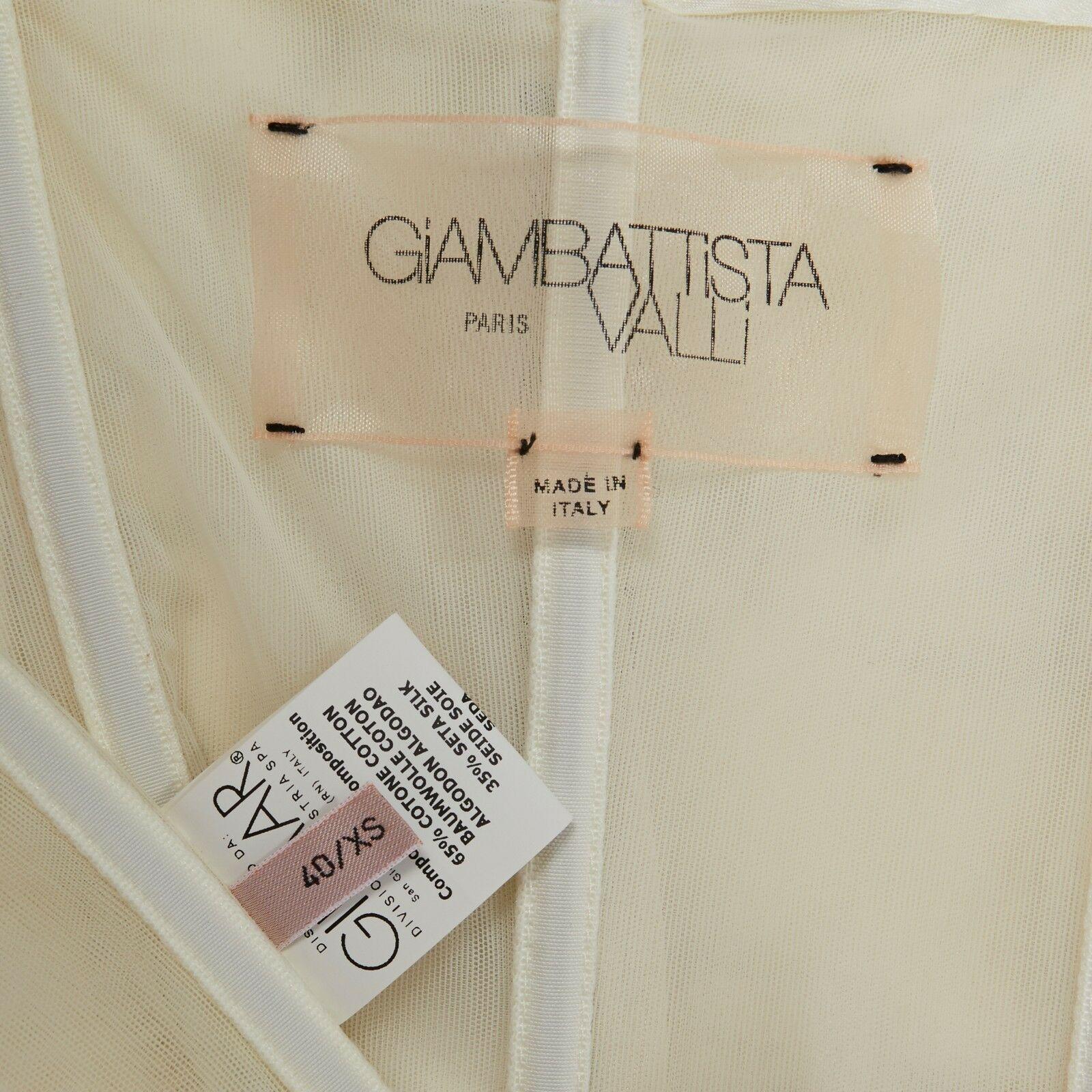 GIAMBATTISTA VALLI cream cotton silk floral print corset strapless dress XS 4