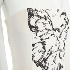 GIAMBATTISTA VALLI cream cotton silk floral print corset strapless dress XS