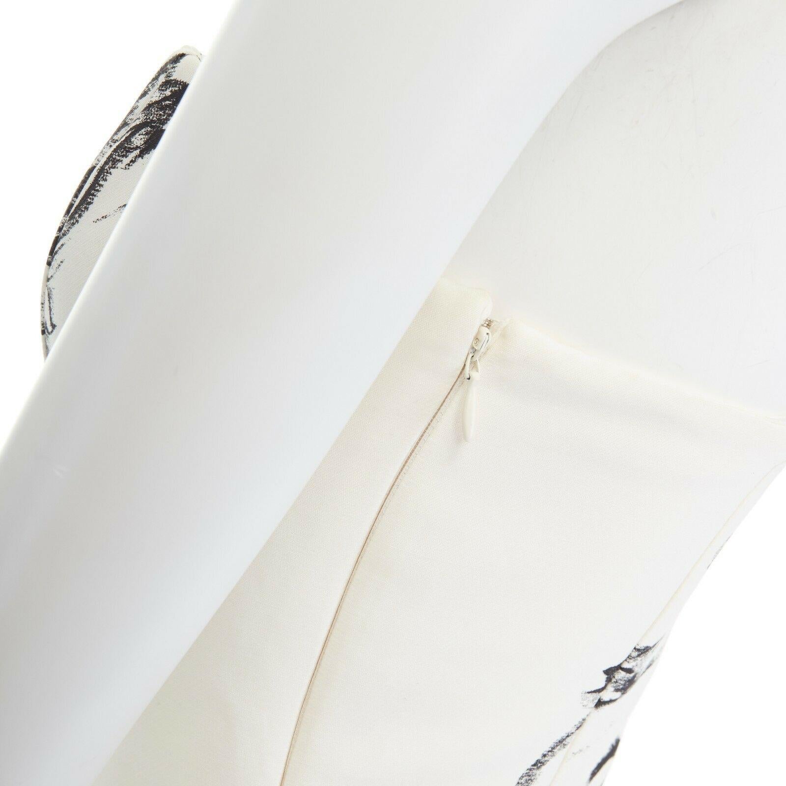 GIAMBATTISTA VALLI cream cotton silk floral print corset strapless dress XS 1