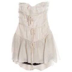 Vintage Giambattista Valli Cream Linen Cocktail Dress