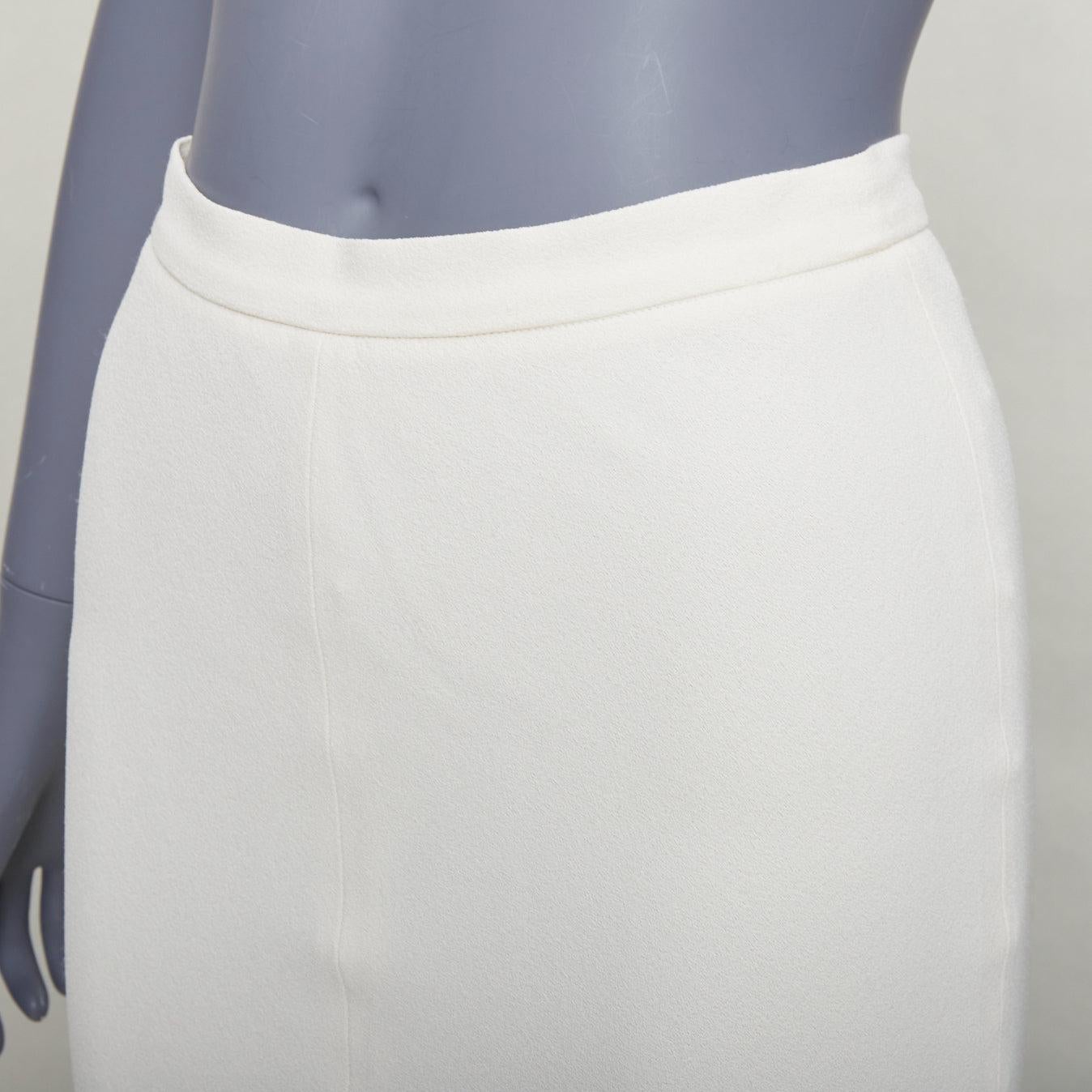 GIAMBATTISTA VALLI cream silk lined high waist flute mermaid midi skirt IT38 XS For Sale 3