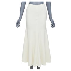 Giambattista Valli jupe midi sirène taille haute doublée de soie crème IT38 XS