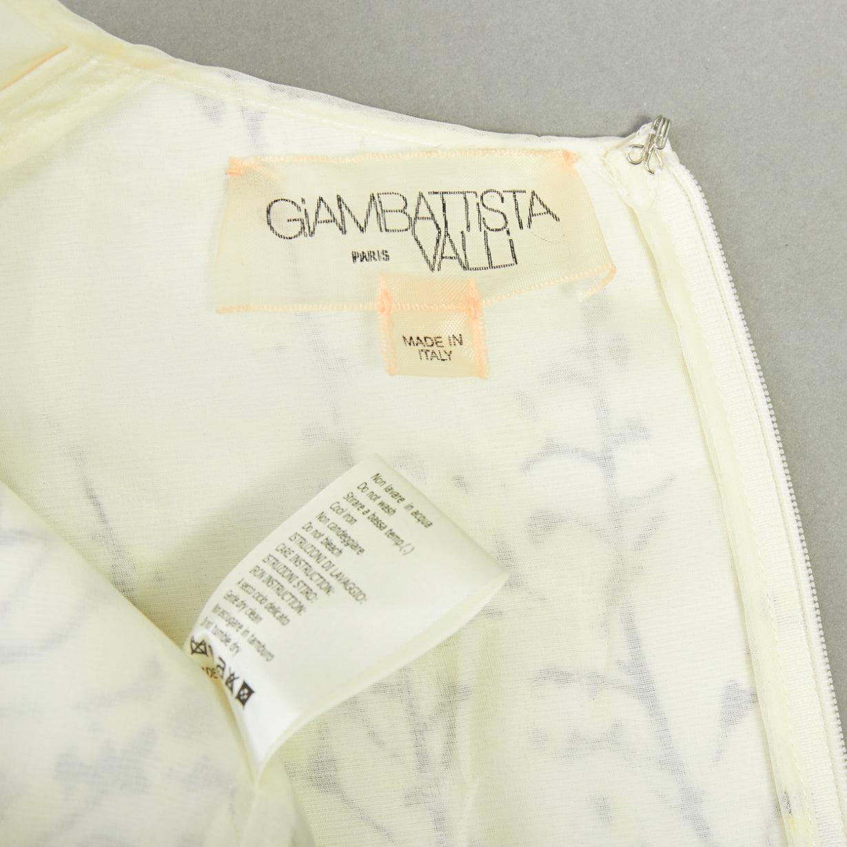 GIAMBATTISTA VALLI cream yellow floral jacquard flutter dress IT40 XS For Sale 3