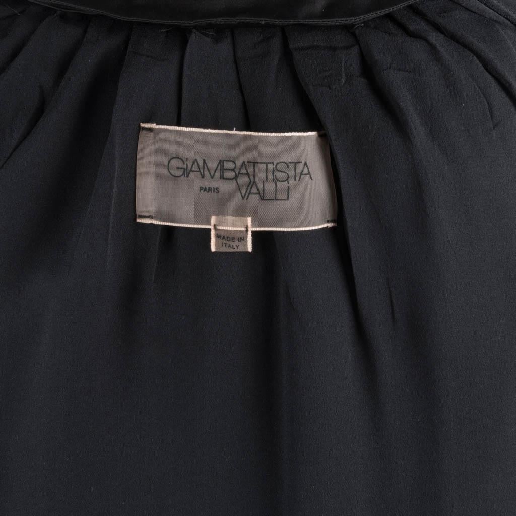Giambattista Valli Dress Black Taffeta Silk Peekaboo Chiffon Sleeves 42 / S 6