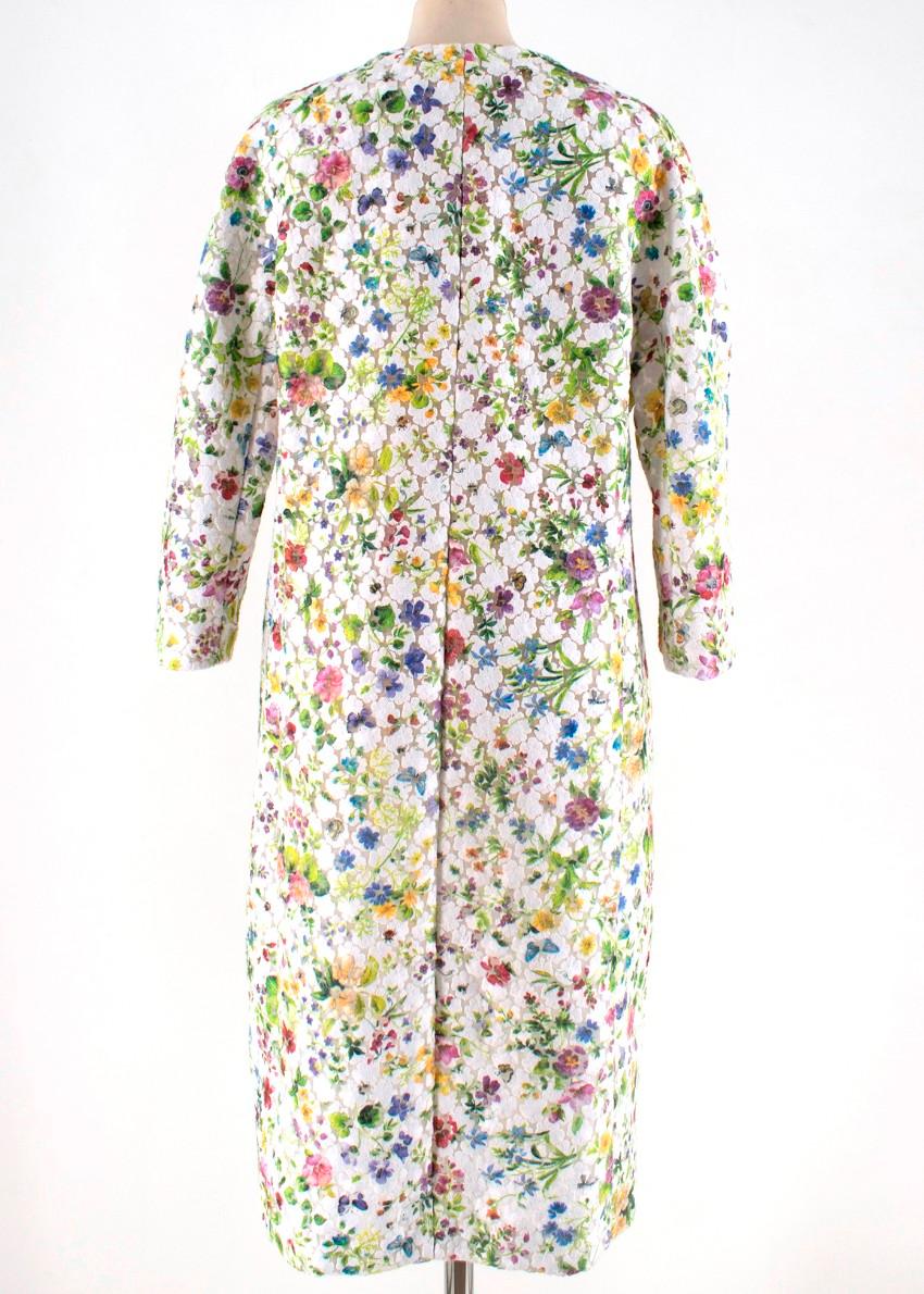 Beige Giambattista Valli Embroidered Floral Coat - Size US 8 For Sale