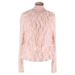 Giambattista Valli Feather Embellished Pink Cashmere Jumper