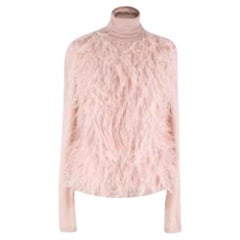 Giambattista Valli Feather Embellished Pink Cashmere Jumper