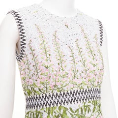 GIAMBATTISTA VALLI floral embroidered cotton tweed A-line cocktail dress IT40 XS