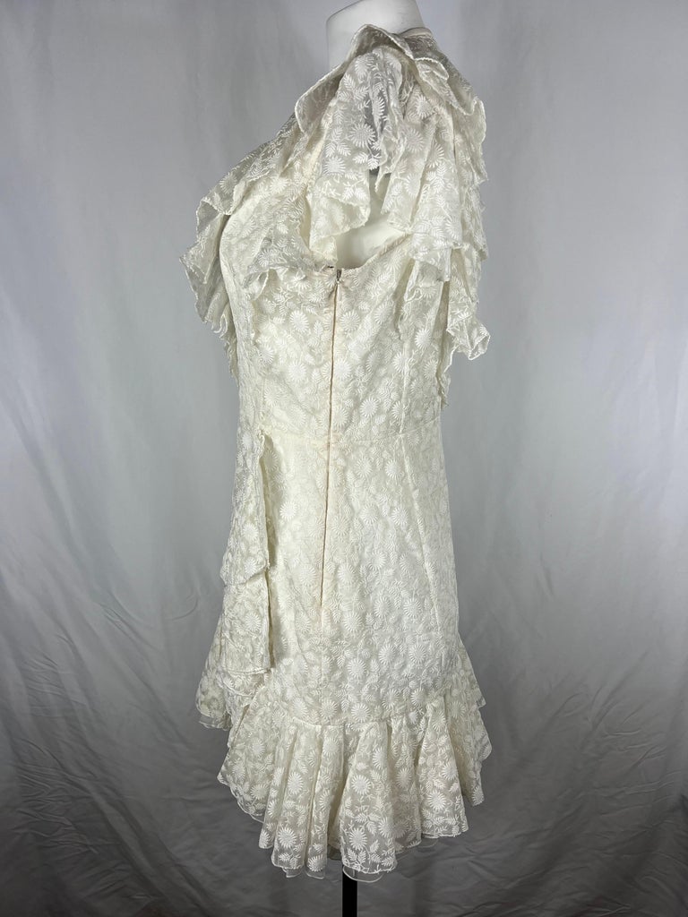 Giambattista Valli Floral Embroidered Mini Dress, Size 44