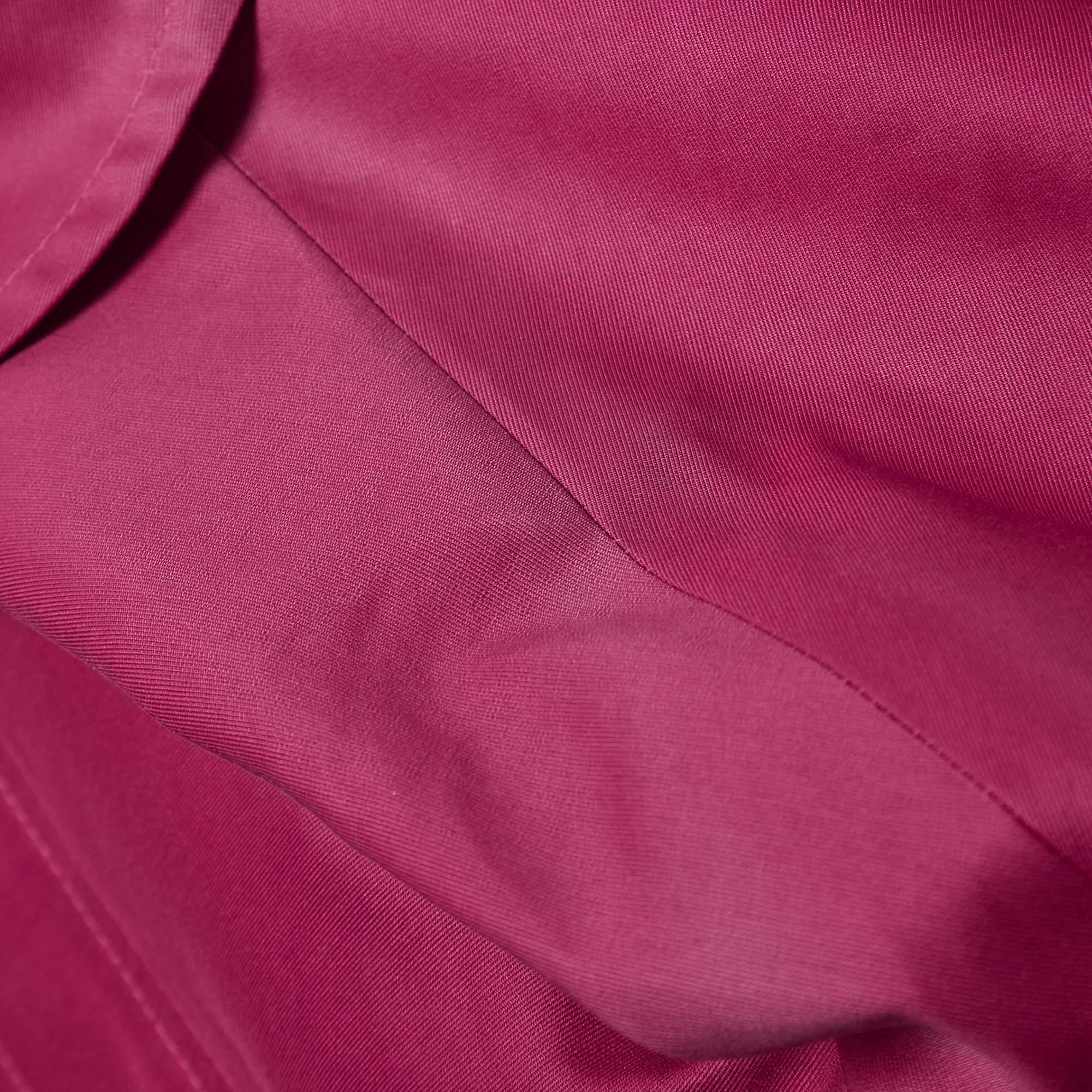 Women's Giambattista Valli Fuchsia Pink Cotton Blend Oversized Jacket M For Sale