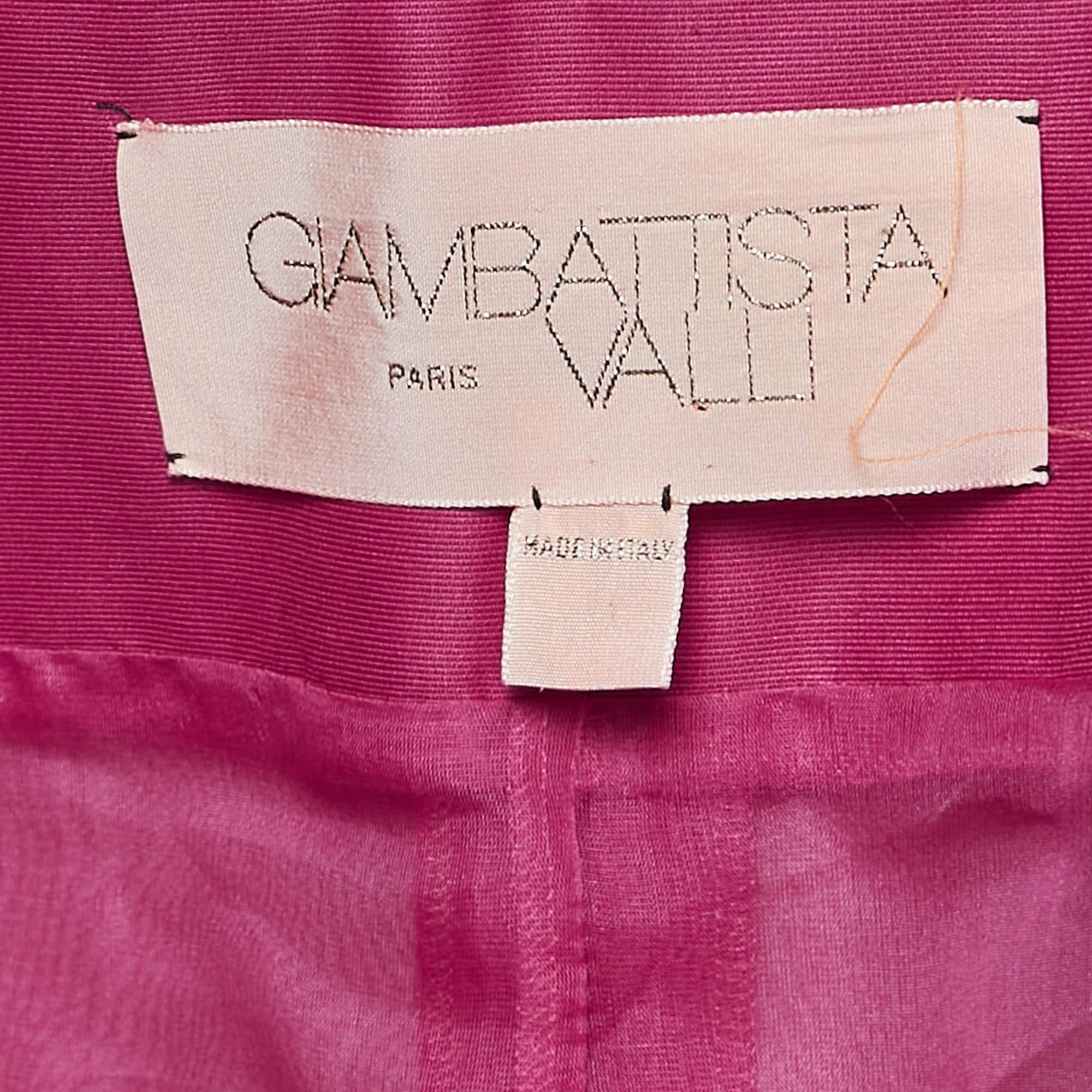 Giambattista Valli Fuchsia Pink Cotton Blend Oversized Jacket M For Sale 2