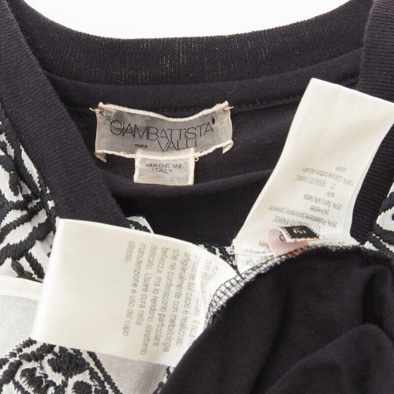 Giambattista Valli: abito t-shirt in cotone nero con motivo jacquard geometrico XXS in vendita 5