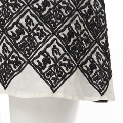 GIAMBATTISTA VALLI geometric jacquard front black cotton t-shirt dress XXS
