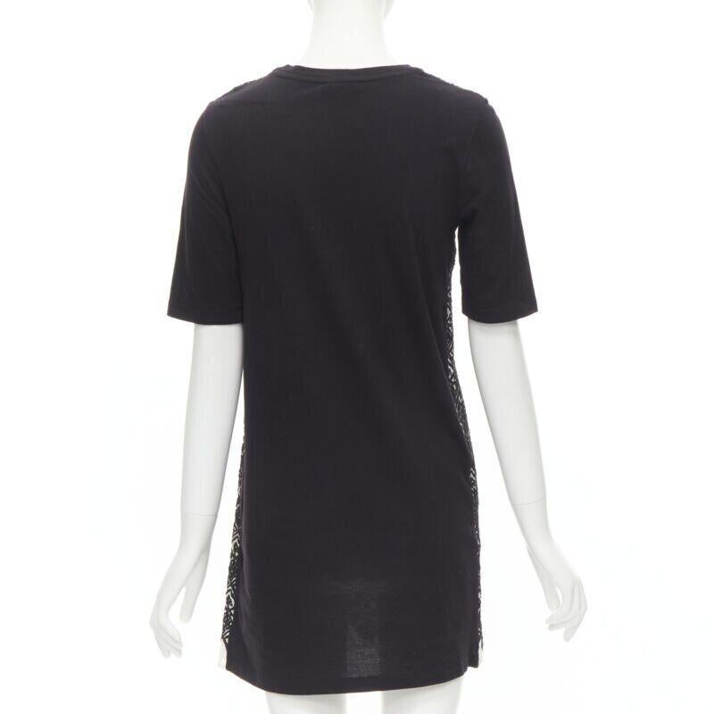 Donna Giambattista Valli: abito t-shirt in cotone nero con motivo jacquard geometrico XXS in vendita