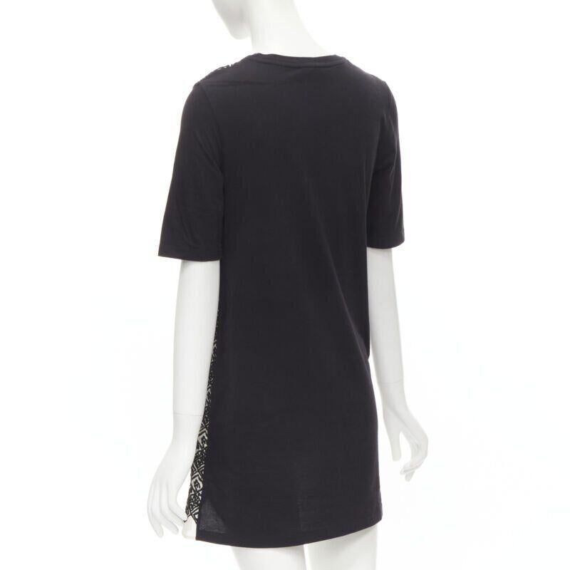 Giambattista Valli: abito t-shirt in cotone nero con motivo jacquard geometrico XXS in vendita 1